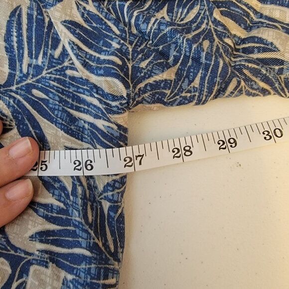 Cubavera Mens Size XL Blue Tan 100% Rayon Tropical Button Down Short Sleeve Shir - Picture 4 of 5